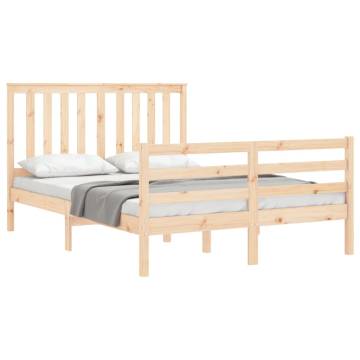 Solid Wood Bed Frame with Headboard - 120x200 cm | HipoMarket