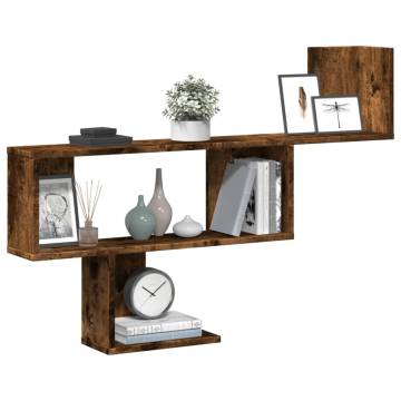 Stylish Wall Shelf Smoked Oak - 100x15x70 cm | Hipo Market