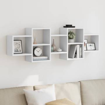 Wall Shelf White 129x18x42 cm Engineered Wood - Stylish Storage