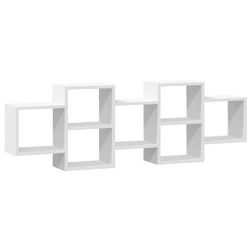 Wall Shelf White 129x18x42 cm Engineered Wood - Stylish Storage