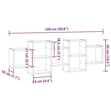 Wall Shelf White 129x18x42 cm Engineered Wood - Stylish Storage