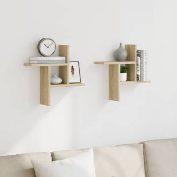 Wall Shelves 2 pcs Sonoma Oak | Stylish & Durable Storage