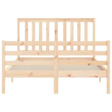 Solid Wood Bed Frame with Headboard - 120x200 cm | HipoMarket