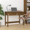 Honey Brown Desk with Drawers | Solid Wood Pine 100x50 cm