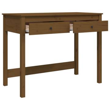 Honey Brown Desk with Drawers | Solid Wood Pine 100x50 cm