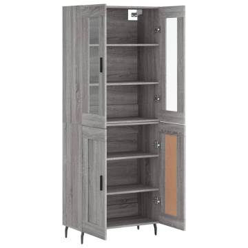 Stylish Highboard Grey Sonoma - Durable Engineered Wood | Hipo Market