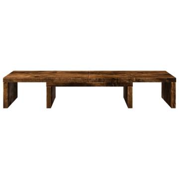 Adjustable Monitor Stand - Smoked Oak, Durable Design