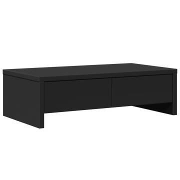 Monitor Stand with Drawers Black - 50x27x15 cm