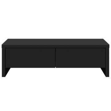 Monitor Stand with Drawers Black - 50x27x15 cm