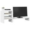 Monitor Stand with Desk Organiser - White Engineered Wood