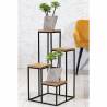 Home&Styling Plant Stand - 4 Shelves Natural & Black