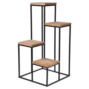 Home&Styling Plant Stand - 4 Shelves Natural & Black