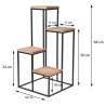 Home&Styling Plant Stand - 4 Shelves Natural & Black