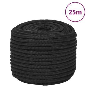 Boat Rope Full Black 12mm 25m Polypropylene - Durable & Versatile