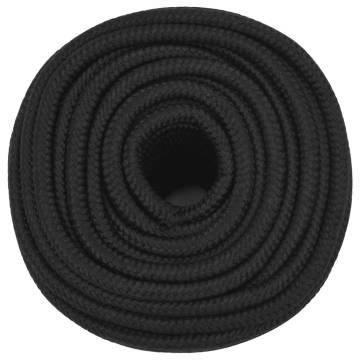 Boat Rope Full Black 12mm 25m Polypropylene - Durable & Versatile