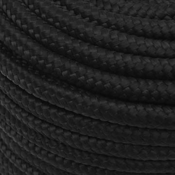 Boat Rope Full Black 12mm 25m Polypropylene - Durable & Versatile