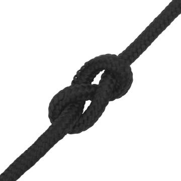 Boat Rope Full Black 12mm 25m Polypropylene - Durable & Versatile