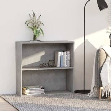 2-Tier Concrete Grey Book Cabinet - Stylish & Durable Design