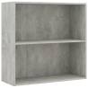 2-Tier Concrete Grey Book Cabinet - Stylish & Durable Design