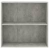 2-Tier Concrete Grey Book Cabinet - Stylish & Durable Design