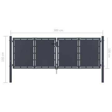 Garden Gate Steel 300x100 cm Anthracite - Durable & Secure