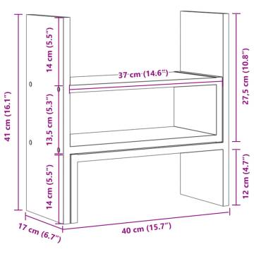 Adjustable Desk Organiser Grey Sonoma - 40x17x41 cm