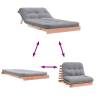 Futon Sofa Bed with Mattress - Solid Wood Douglas 100x206 cm