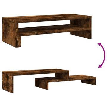 Monitor Stand Smoked Oak - Stylish & Practical Workspace Solution