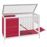 Rabbit Hutch Red - Spacious Solid Wood Pine 103x44x69.5 cm