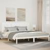  Extra Long Bed Frame without Mattress White 180x210 cm Solid Wood Colour white Size 180 x 210 cm 