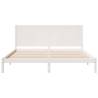 Extra Long White Bed Frame 180x210 cm Solid Wood | Hipomarket