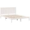 Extra Long White Bed Frame 180x220 cm | Solid Wood Design