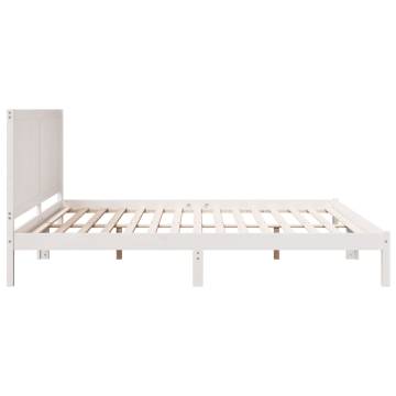 Extra Long White Bed Frame 180x220 cm | Solid Wood Design