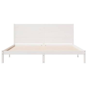 Extra Long White Bed Frame 180x210 cm | Solid Wood | Hypomarket