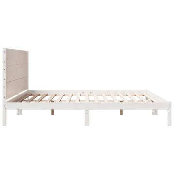 Extra Long White Bed Frame 180x210 cm | Solid Wood | Hypomarket