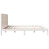 Extra Long White Bed Frame 180x210 cm | Solid Wood | Hypomarket