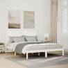  Extra Long Bed Frame without Mattress White 160x220 cm Solid Wood Colour white Size 160 x 220 cm 