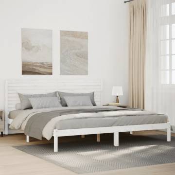 Extra Long White Bed Frame - 200x210 cm Solid Wood | HipoMarket