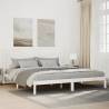  Extra Long Bed Frame without Mattress White 200x210 cm Solid Wood Colour white Size 200 x 210 cm 