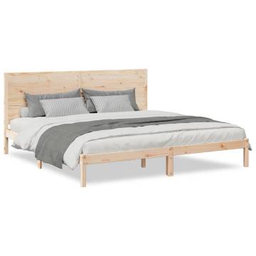 Extra Long Bed Frame 200x220 cm in Solid Pine Wood - Hipo Market