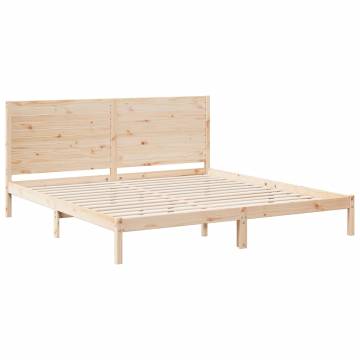 Extra Long Bed Frame 200x220 cm in Solid Pine Wood - Hipo Market