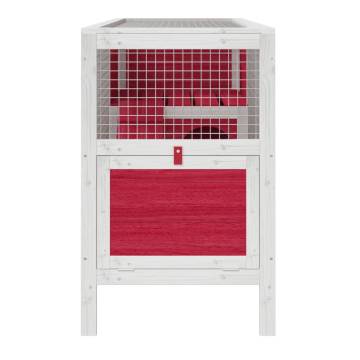 Rabbit Hutch Red - Spacious Solid Wood Pine 103x44x69.5 cm