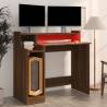 Desk with LED Lights - Brown Oak | Hipomarket UK