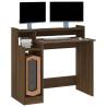 Desk with LED Lights - Brown Oak | Hipomarket UK