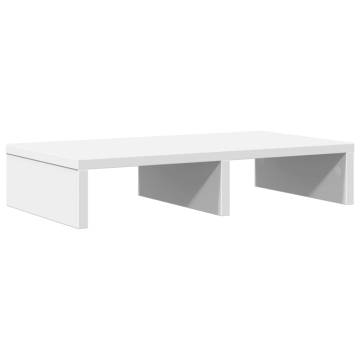 Monitor Stand White 50x27x10 cm - Ergonomic Design & Storage