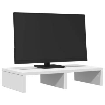 Monitor Stand White 50x27x10 cm - Ergonomic Design & Storage