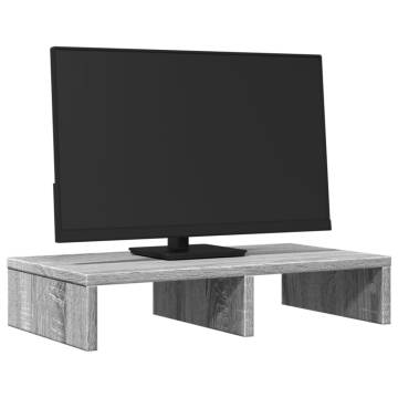 Monitor Stand Grey Sonoma - Ergonomic Wooden Design 50x27 cm