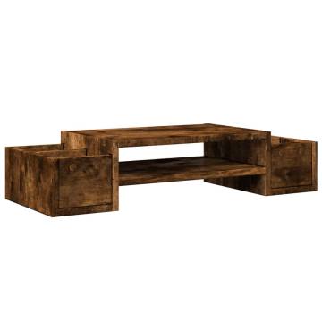 Monitor Stand with Storage - Smoked Oak | Hipomarket UK