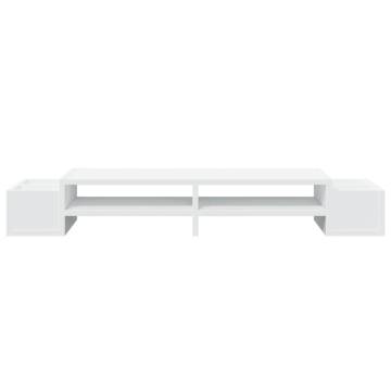 Monitor Stand with Storage - White Engineered Wood - Hipomarket