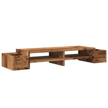 Monitor Stand with Storage - Old Wood, 100x27x15 cm